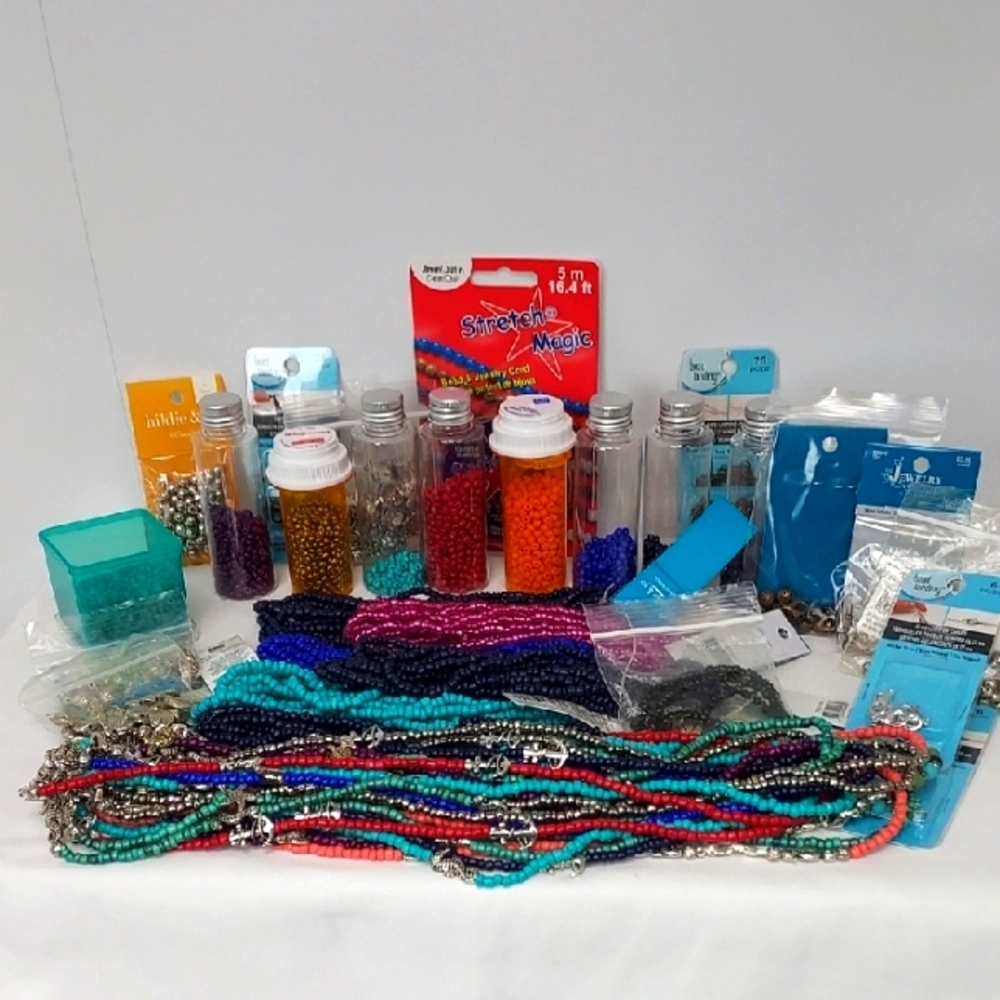 Variety of Colorful Beads and Accessories For Crafting